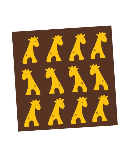 Klappkarte in braun mit gelben Giraffen