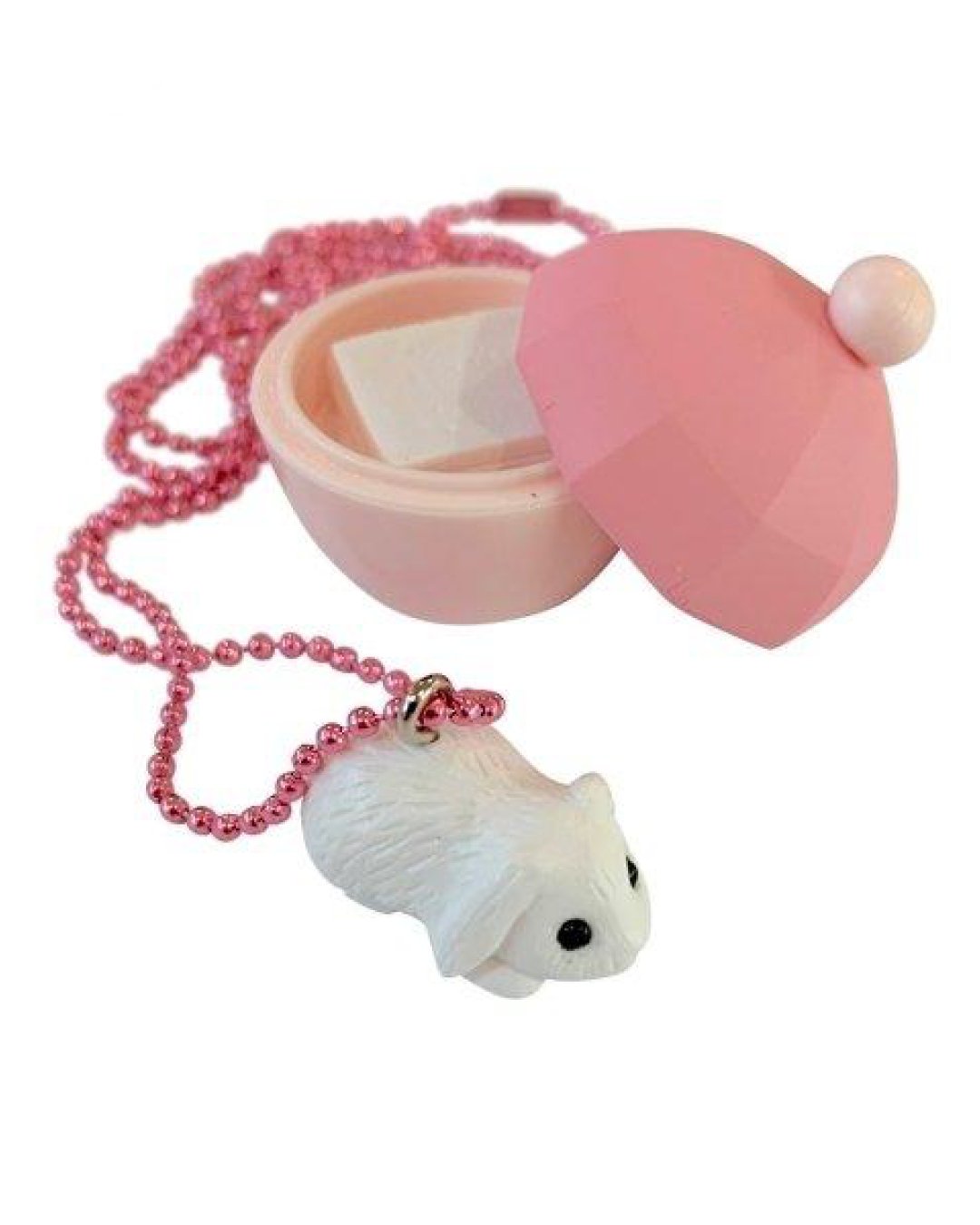 Halskette mit niedlichem weißen Hasen und Dose von Pop Cutie