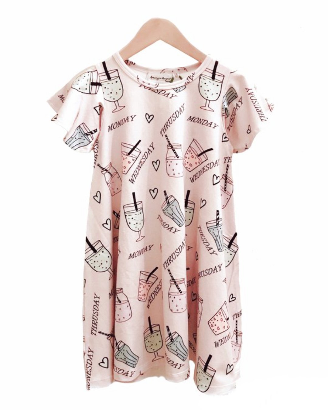 Kleid für Kinder mit Smoothie Print aus Biobaumwolle