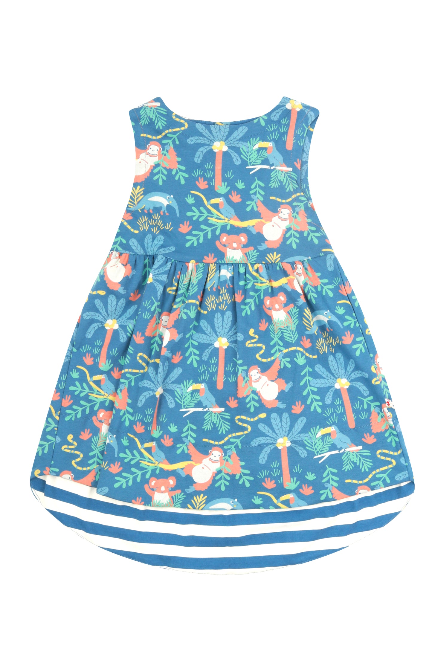 Blaues Kleid für Kinder mit Tieren 
