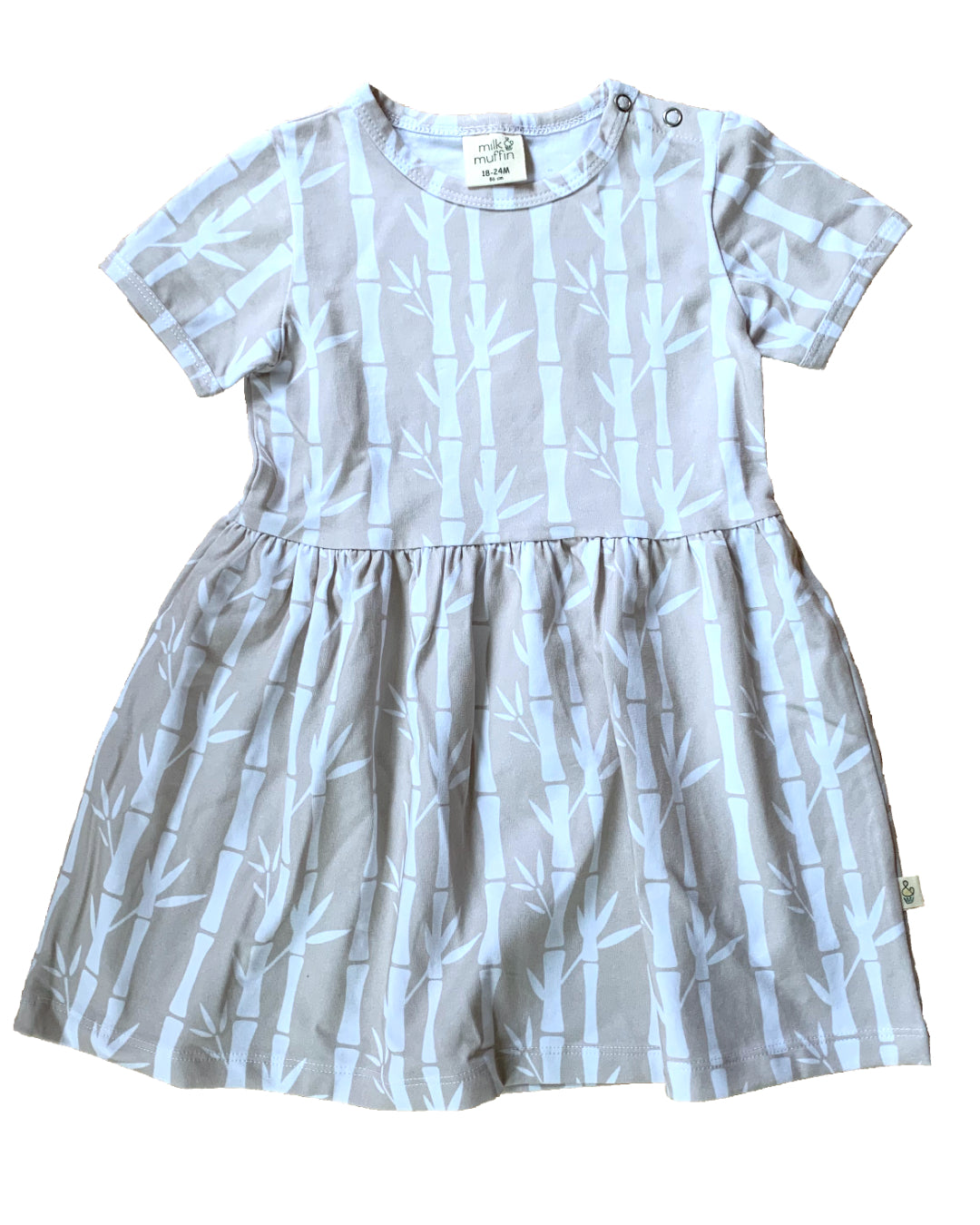 Kleid für Kinder in beige/Weiss aus Biobaumwolle 