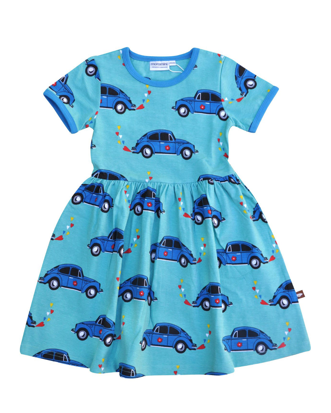 Blaues Kinder Kleid mit Beetle Print von moromini aus Biobaumwolle