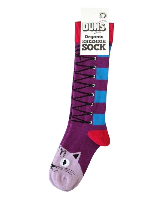 Kniestrumpf mit Katze von DUNS Sweden aus Biobaumwolle