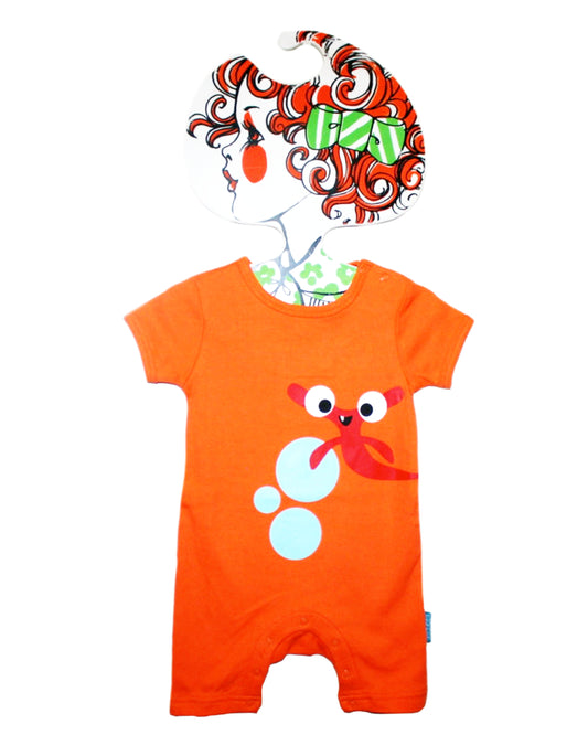 Oranger KurzOverall mit Hammerhai