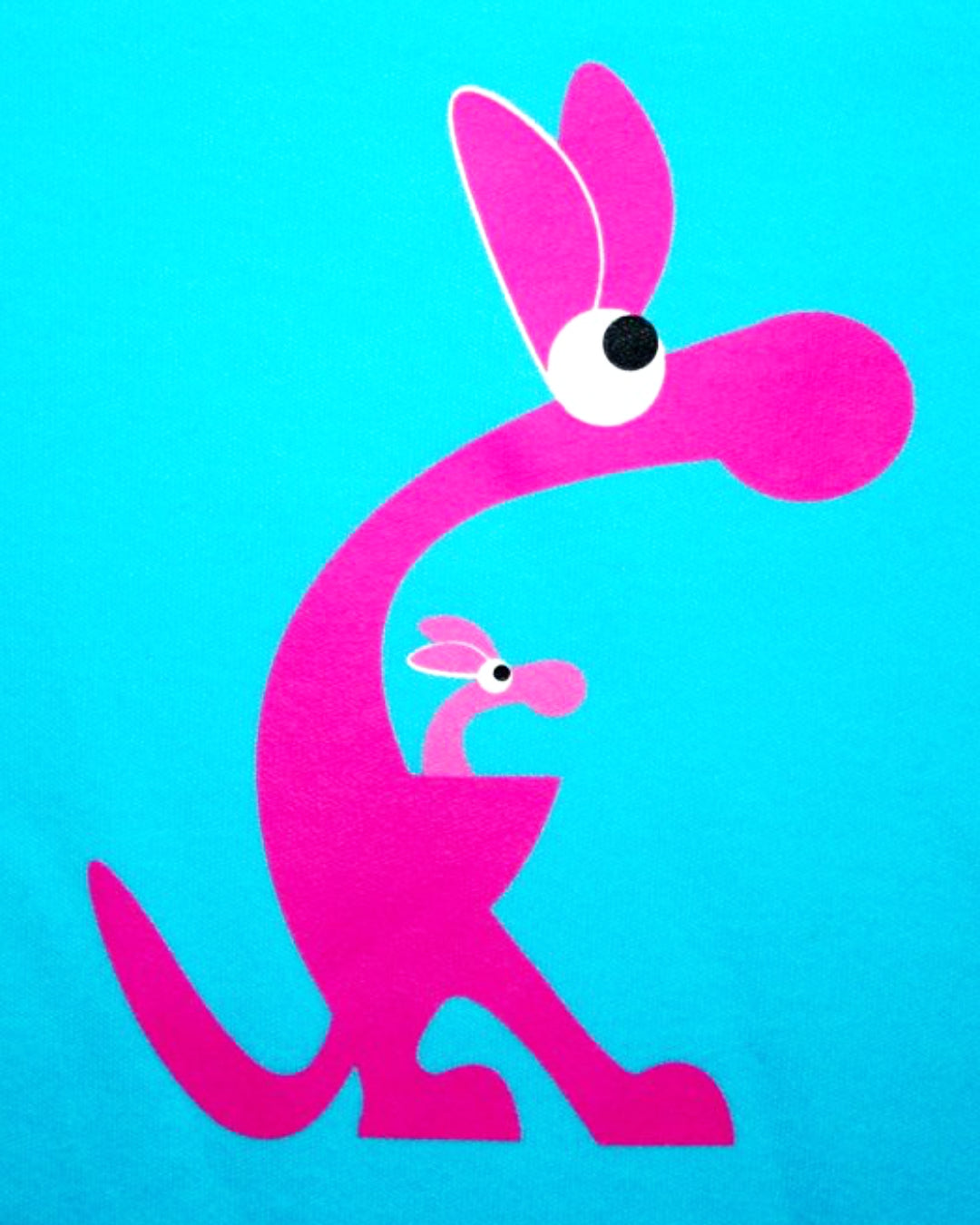 Hellblauer KurzOverall mit pink Känguru