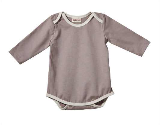 Sandfarbener Langarm Body für Babys