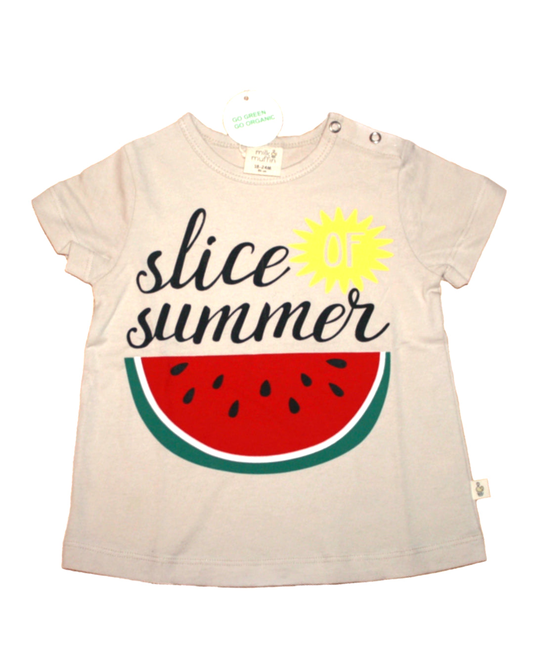 T-Shirt in Beige mit Melone slice summer aus Biobaumwolle