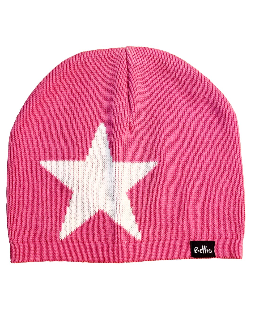 Strickmütze aus Biobaumwolle in Pink mit weißem Stern