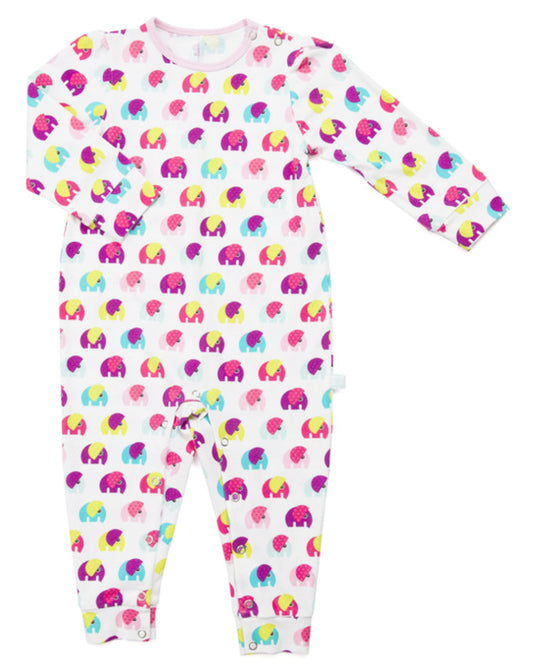 Overall aus Biobaumwolle mit Elefanten Allover Print in Rosa