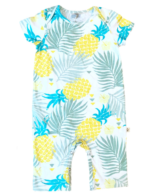 Kurz Overall mit Ananans Print aus Biobaumwolle