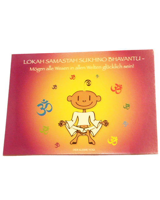 Postkarte LOKAH SAMASTAH - Der kleine yogi