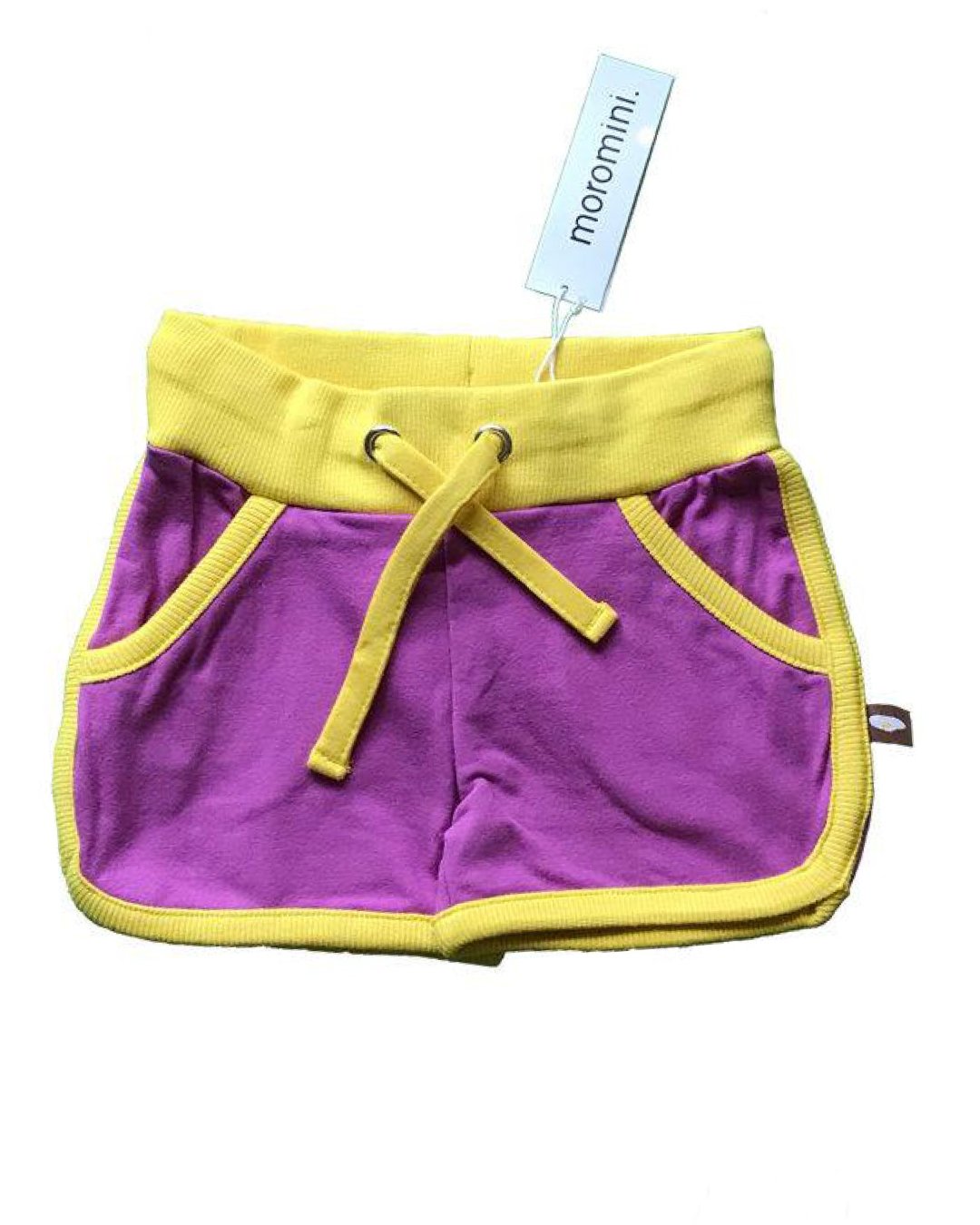 Shorts für Kinder in lila mit gelb aus BioBaumwolle von moromin