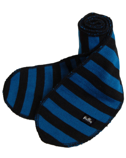 Schwarz/blau gestreifter Strickschal für Kinder