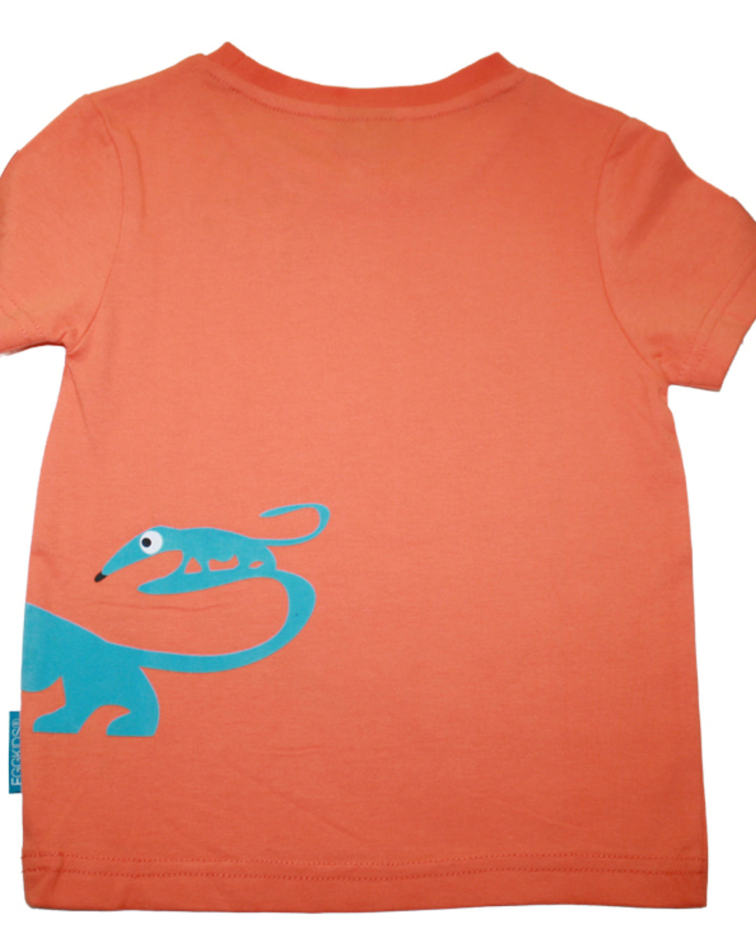 T-Shirt in Orange mit kleinem blauen Dackel Anton