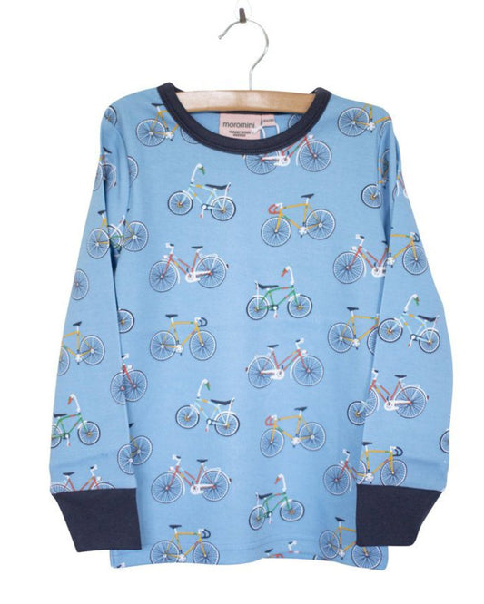 blaues Langarm Shirt für Kinder mit Bonanza Fahrrädern