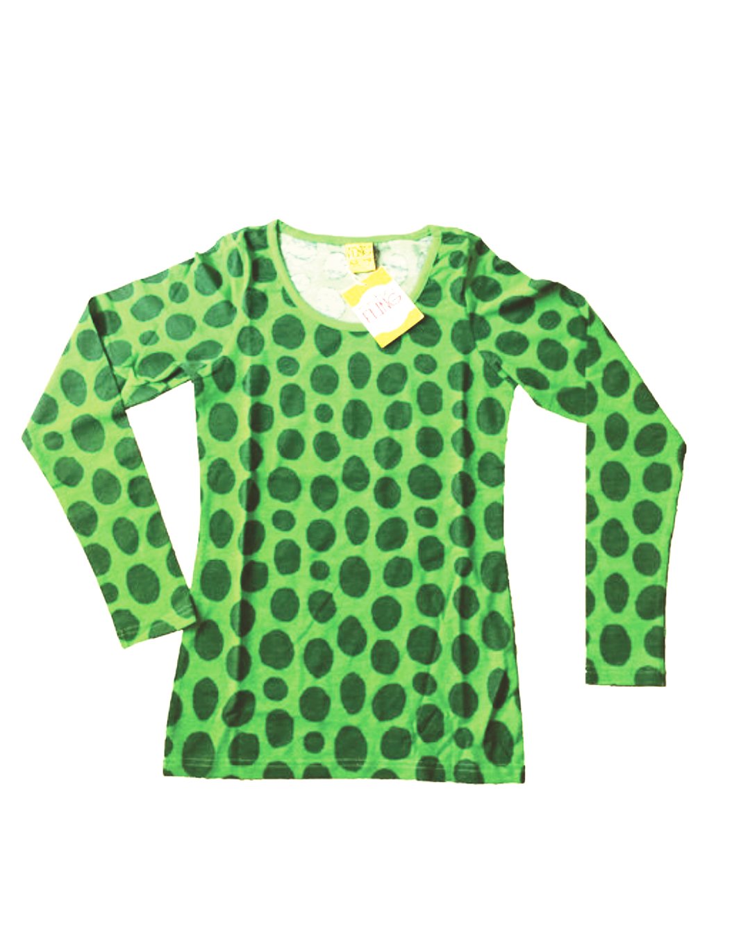 DamenShirt in grün mit grünen Tupfen von DUNS Sweden aus Biobaumwolle
