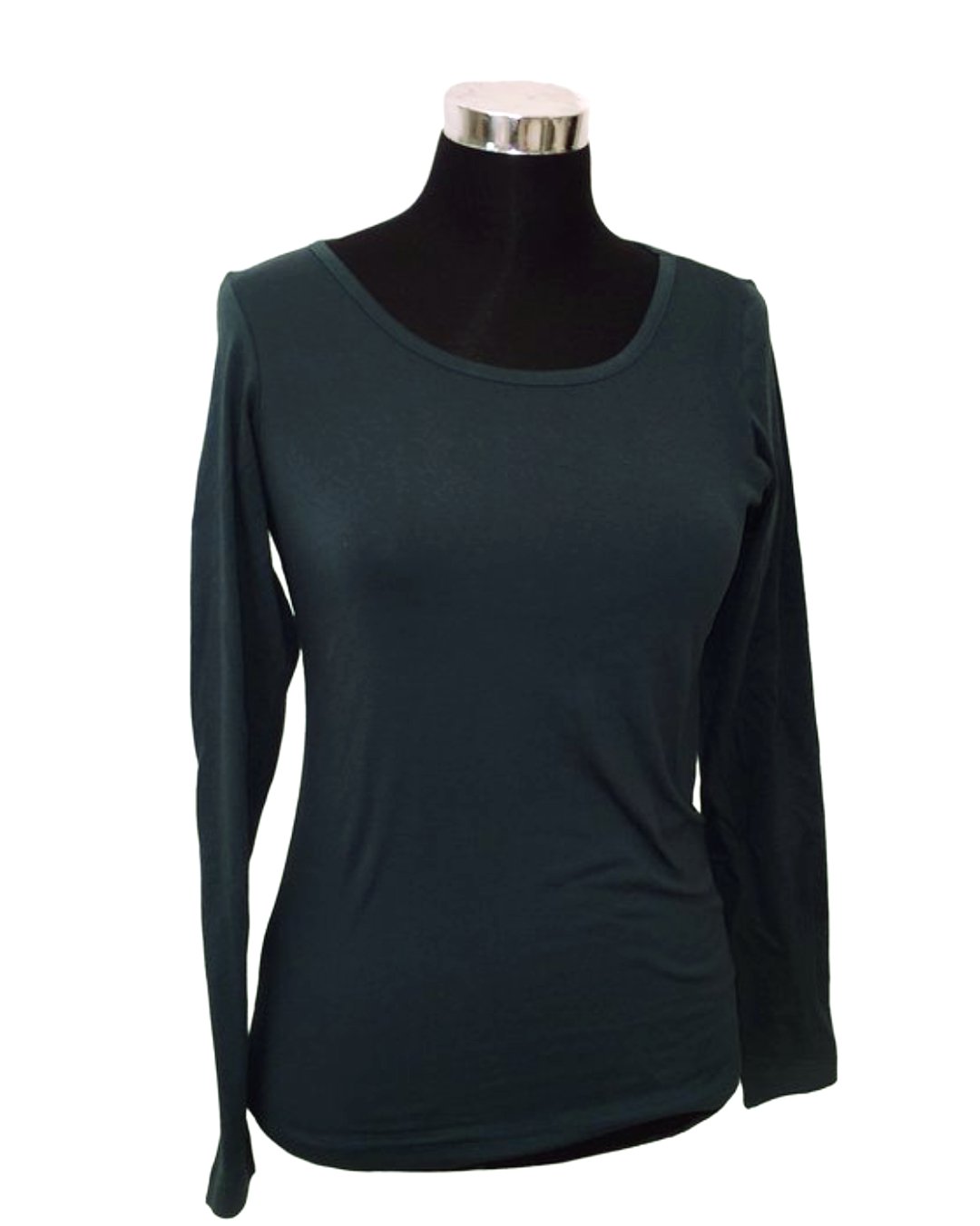 Dunkelgrünes Shirt aus Biobaumwolle von DUNS Sweden für Damen