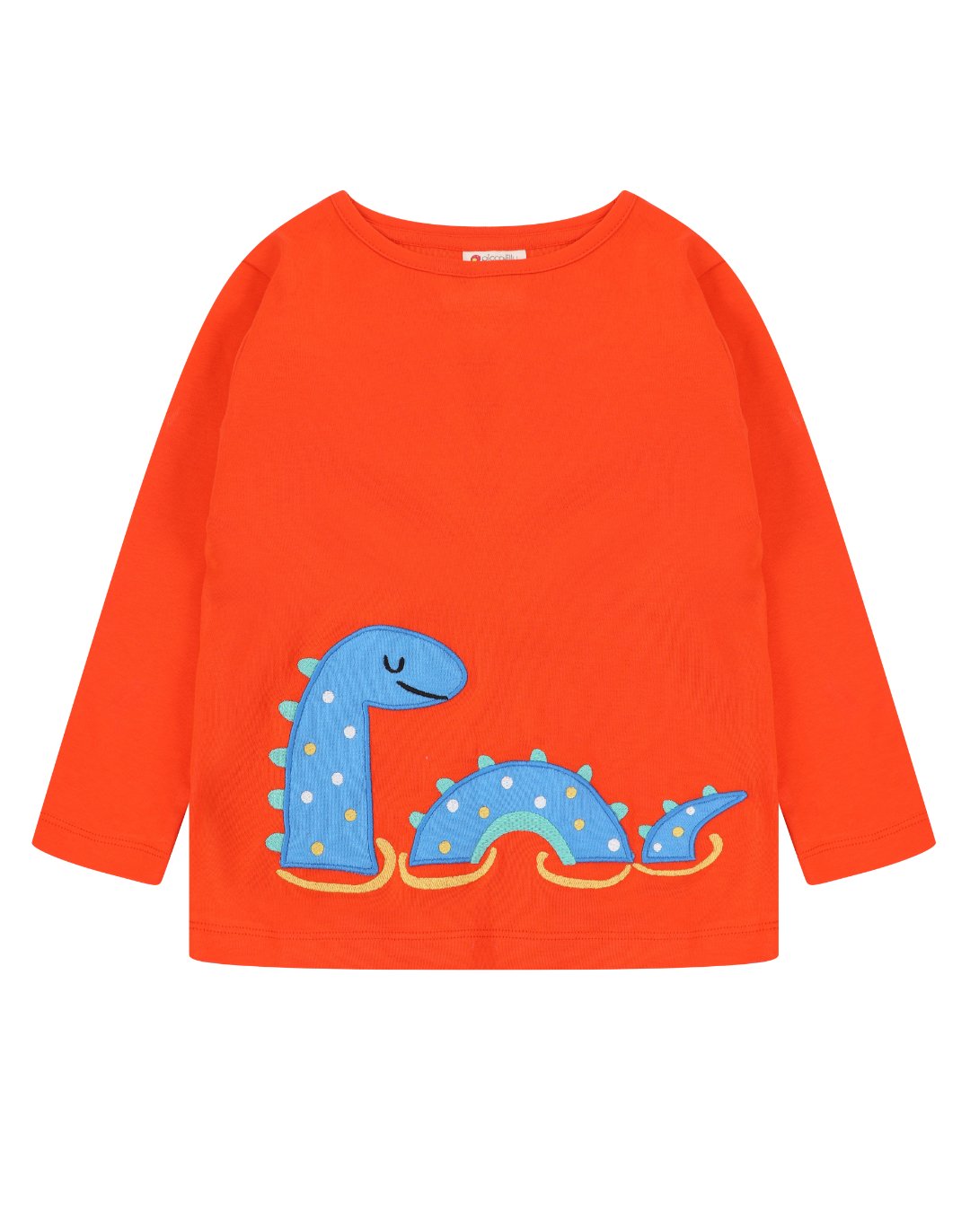Shirt in orange mit Lochness Monster aus Biobaumwolle von piccalilly