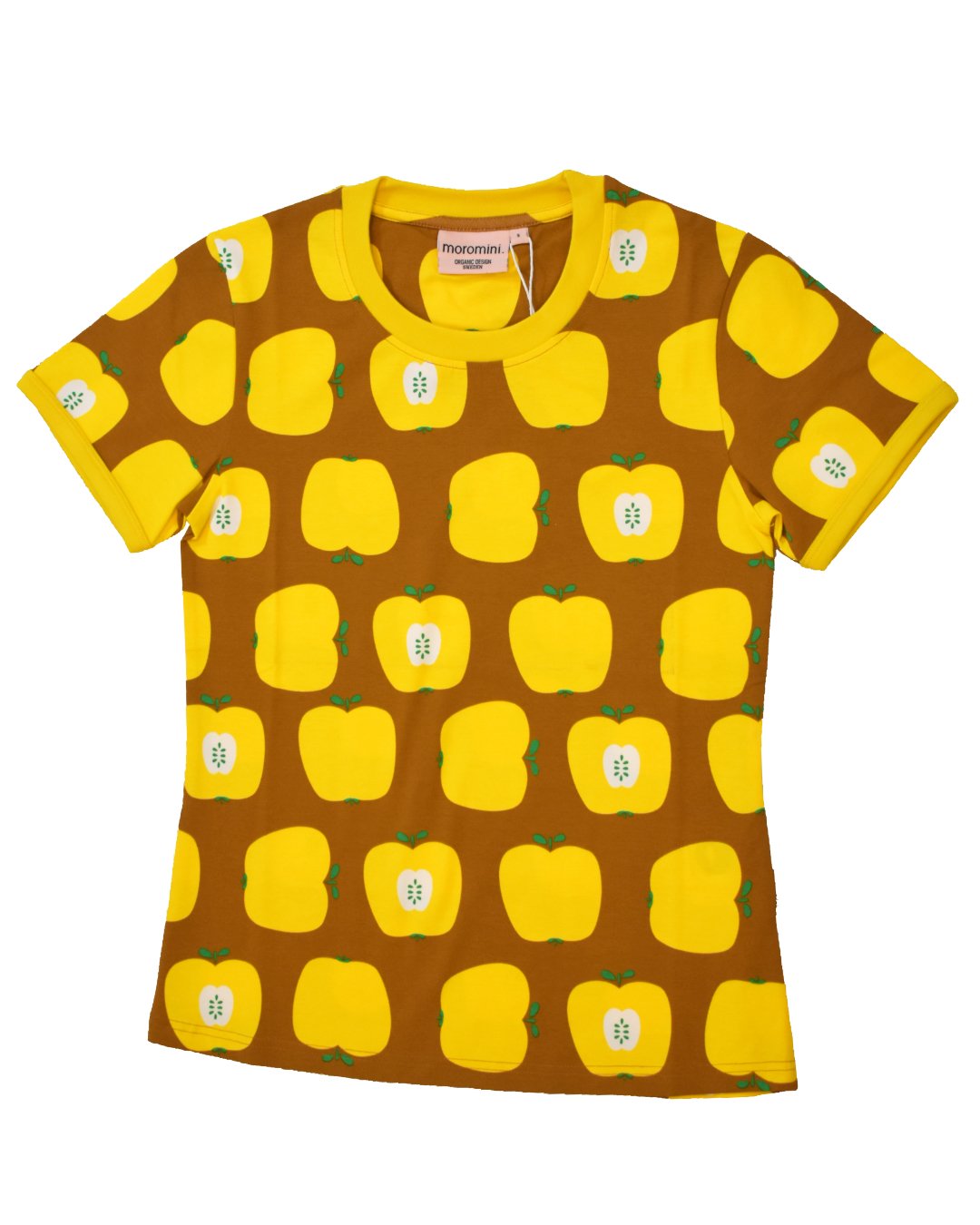 Braunes T-Shirt mit gelben Äpfeln von moromini aus Biobaumwolle