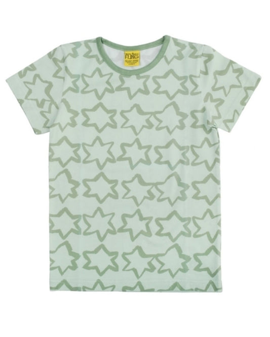 Grünes T-Shirt mit Sternen von DUNS Sweden aus Biobaumwolle