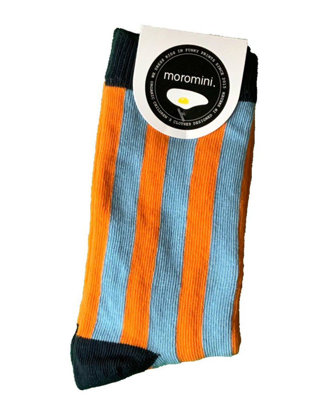 Bio Socken für Kinder gestreift orange hellblau von moromini