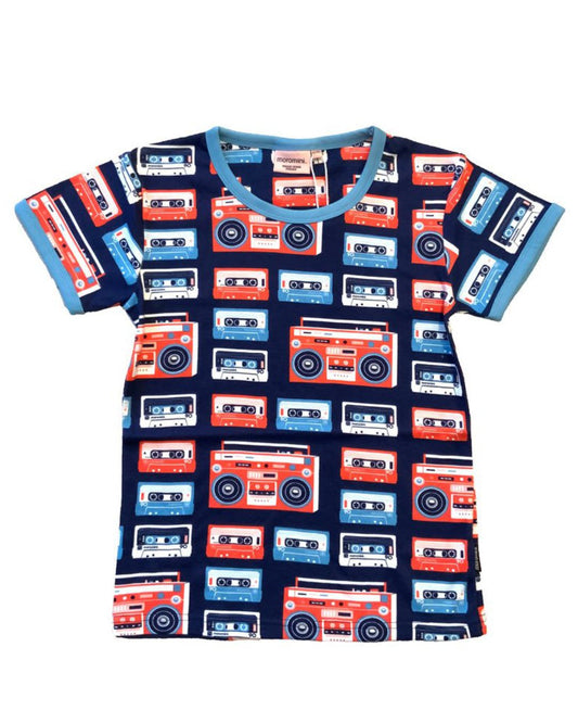 Bio Kinder T-Shirt mit Kassettenrekorder von moromini