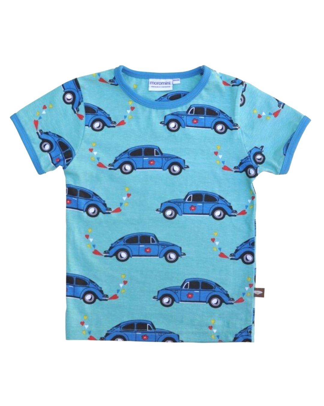 hellblaues Kinder T-Shirt mit blauen Autos von moromini
