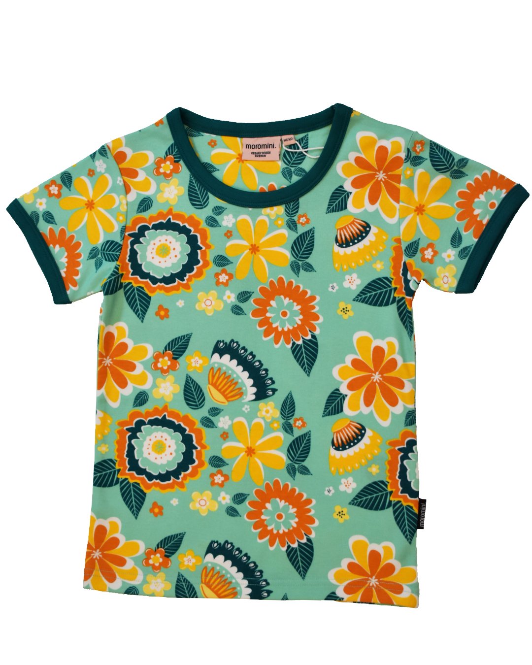 Grünes T-Shirt für Kinder mit Blumenmuster von moromini