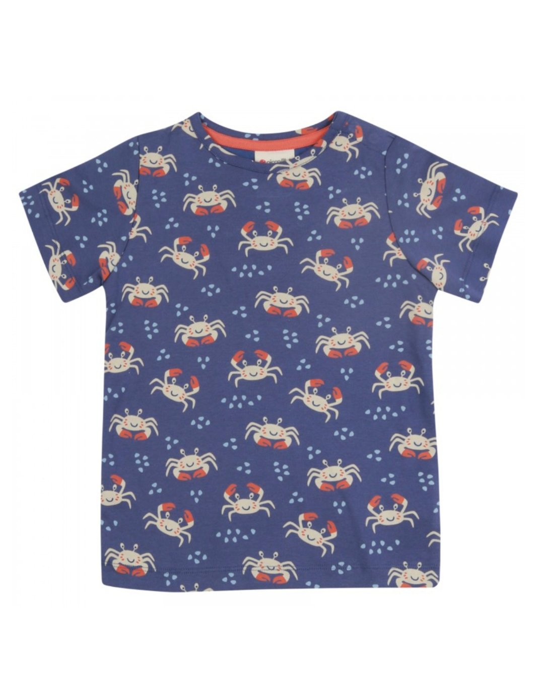 Blaues T-Shirt mit Krabben Print von piccalilly aus Biobaumwolle