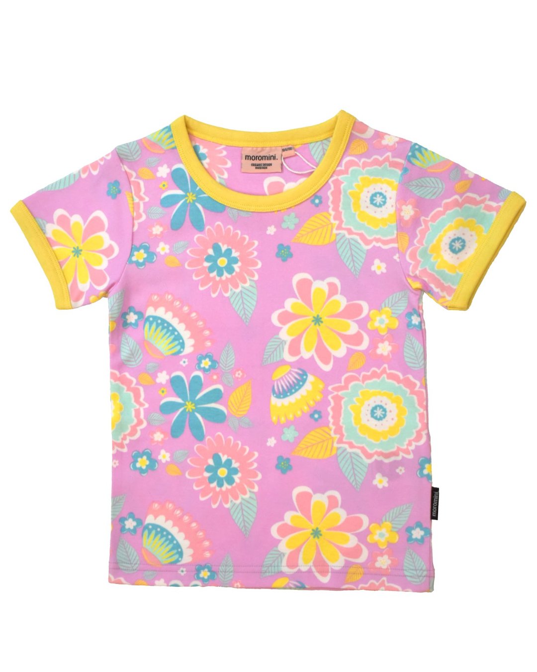 Rosa Pastell T-Shirt mit Blumen von moromini aus Biobaumwoll
