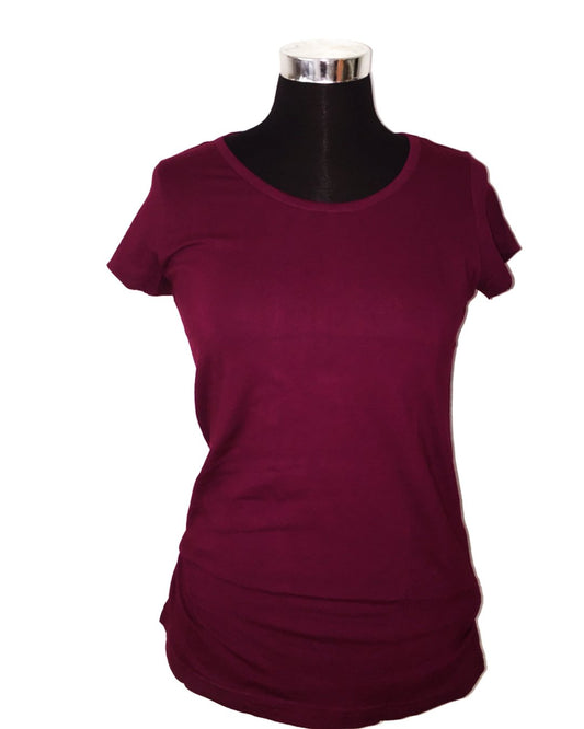 T-Shirt in weinrot für Damen von DUNS Sweden aus Biobaumwolle