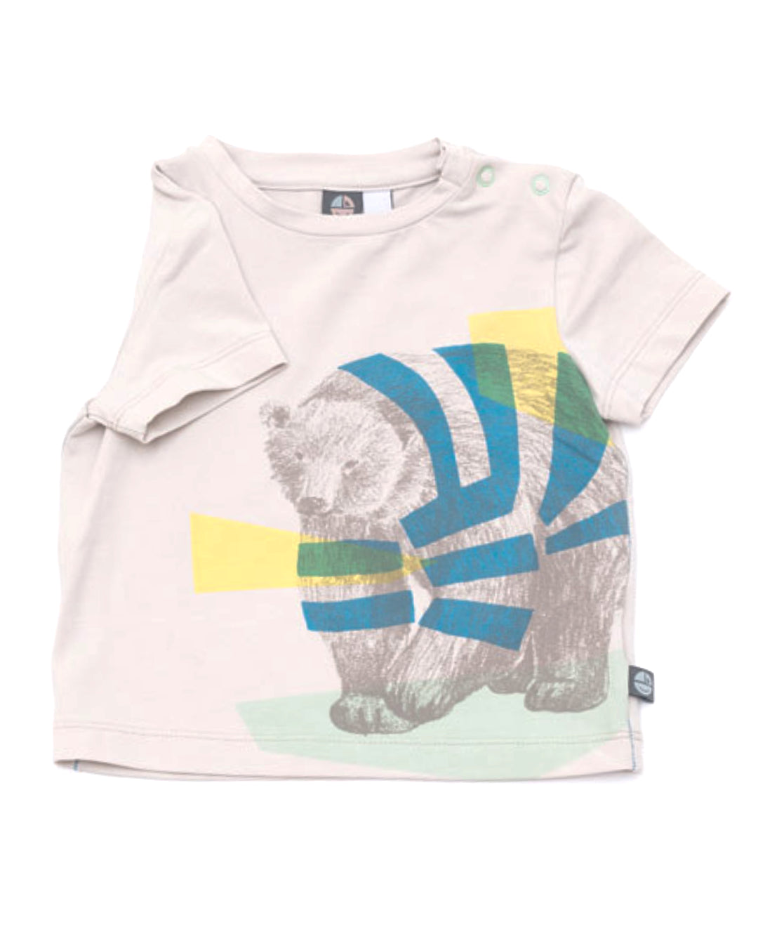 T Shirt in sand mit Braunbär Grafik aus Biobaumwolle