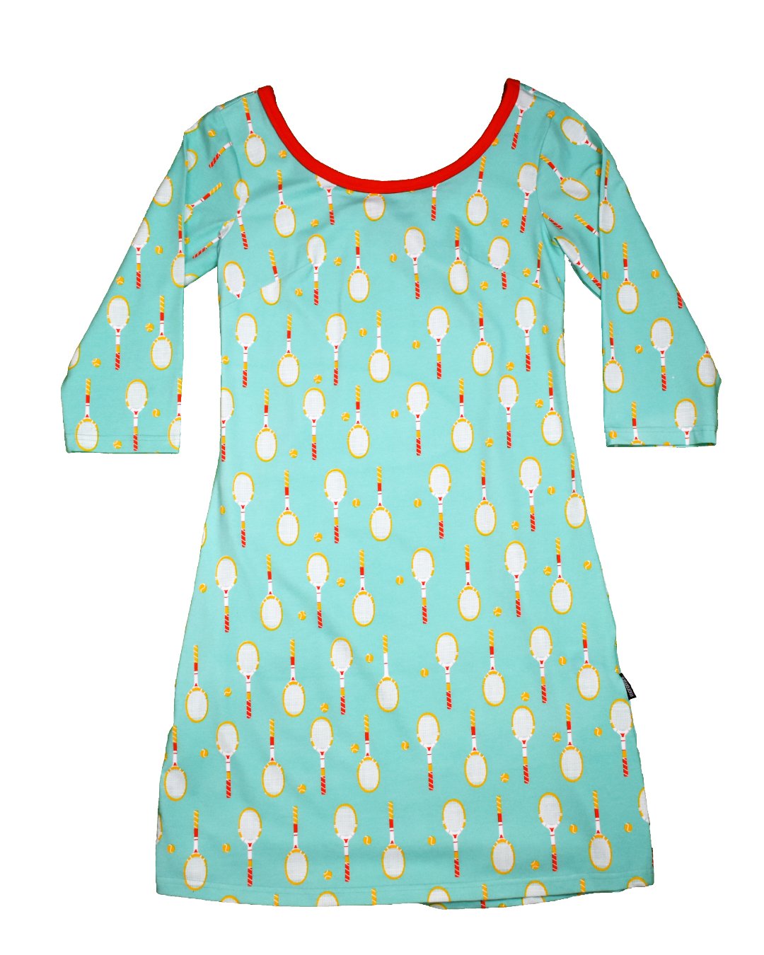 Kleid für Damen aus Biobaumwolle mit Tennisschlägern von moromini