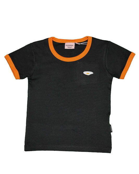 Waste T-Shirt SCHWARZ/ORANGE - moromini aus Biobaumwolle 